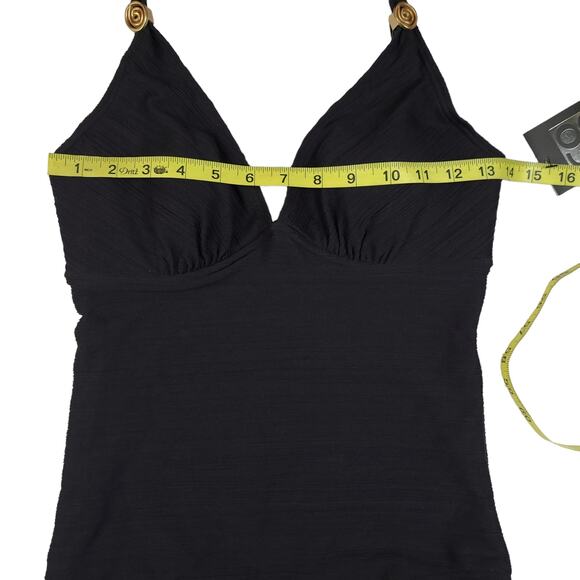 Coco Reef Perfection Fit One Piece Swimsuit Bathing Suit 32C Black Halter - Picture 3 of 5